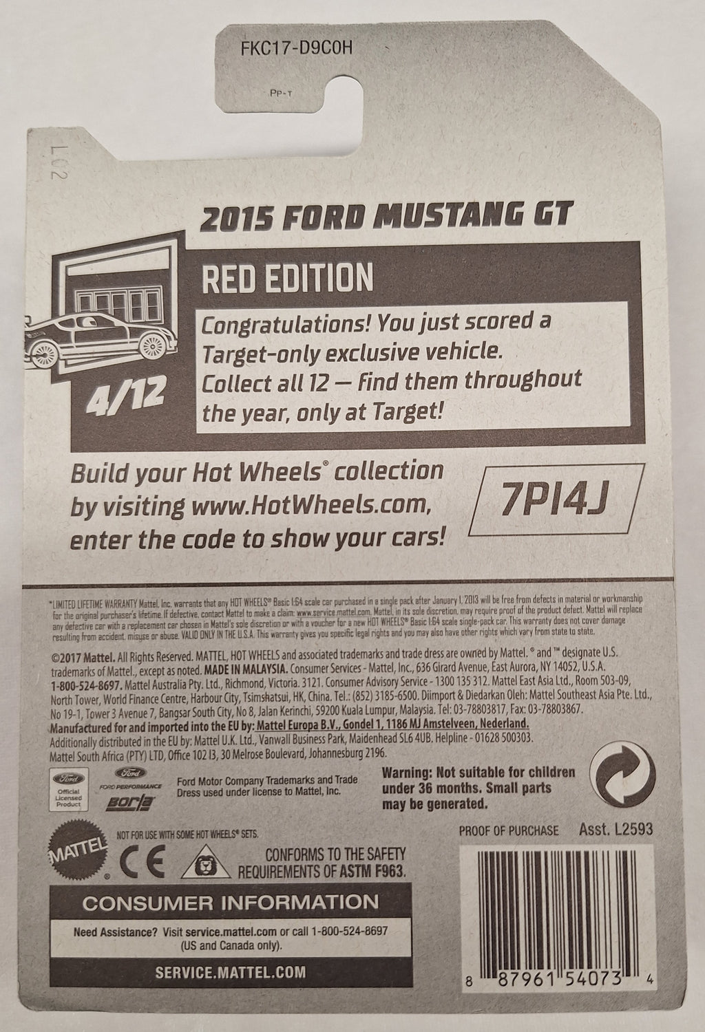 2015 Ford Mustang GT Red Edition 4/12 50th Ann