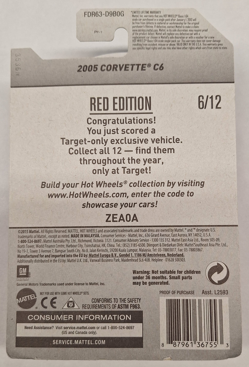 2005 Corvette C6 Red Edition 6/12