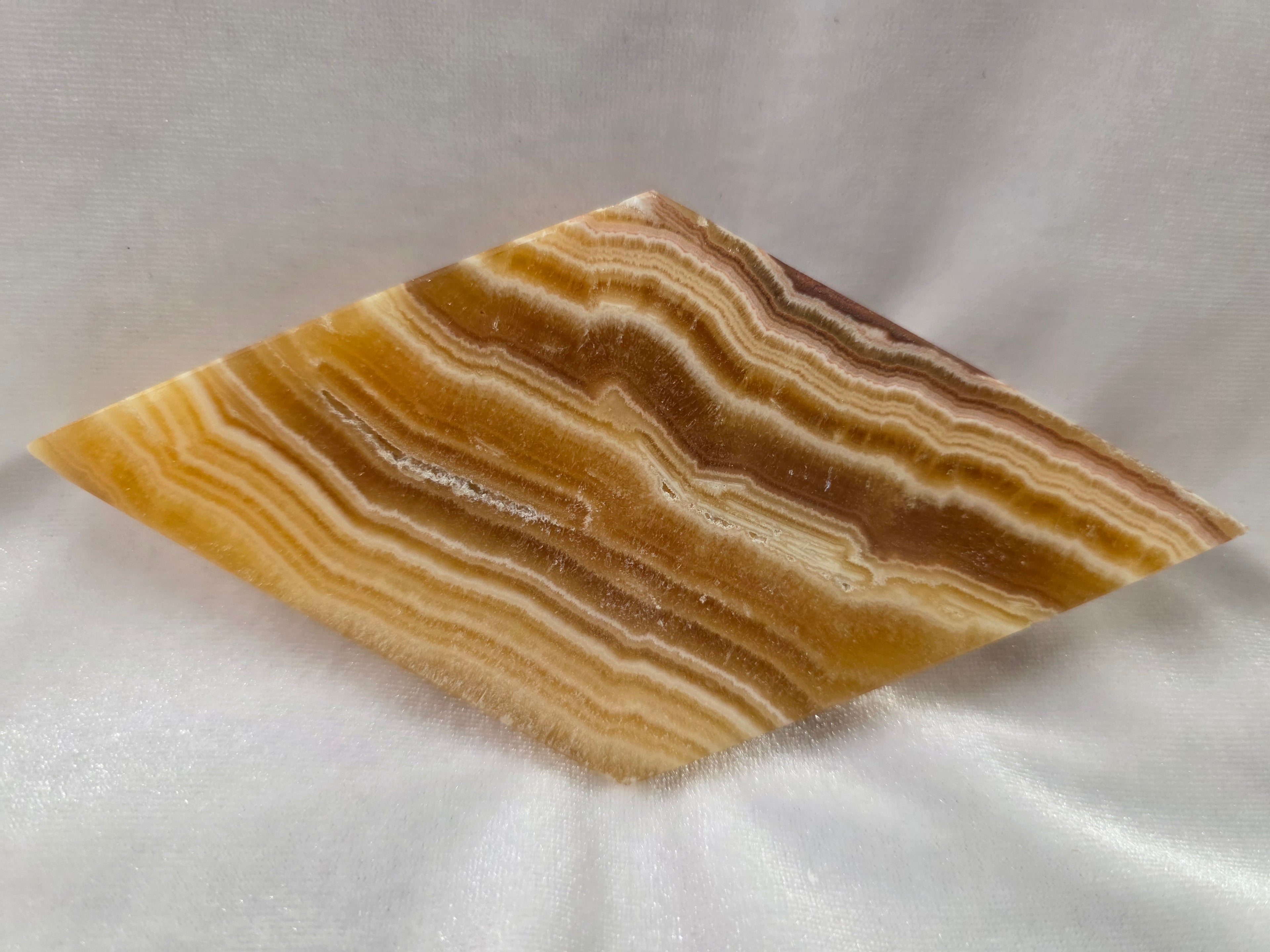 Yellow Banded Calcite Rhombus