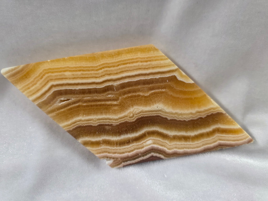 Yellow Banded Calcite Rhombus