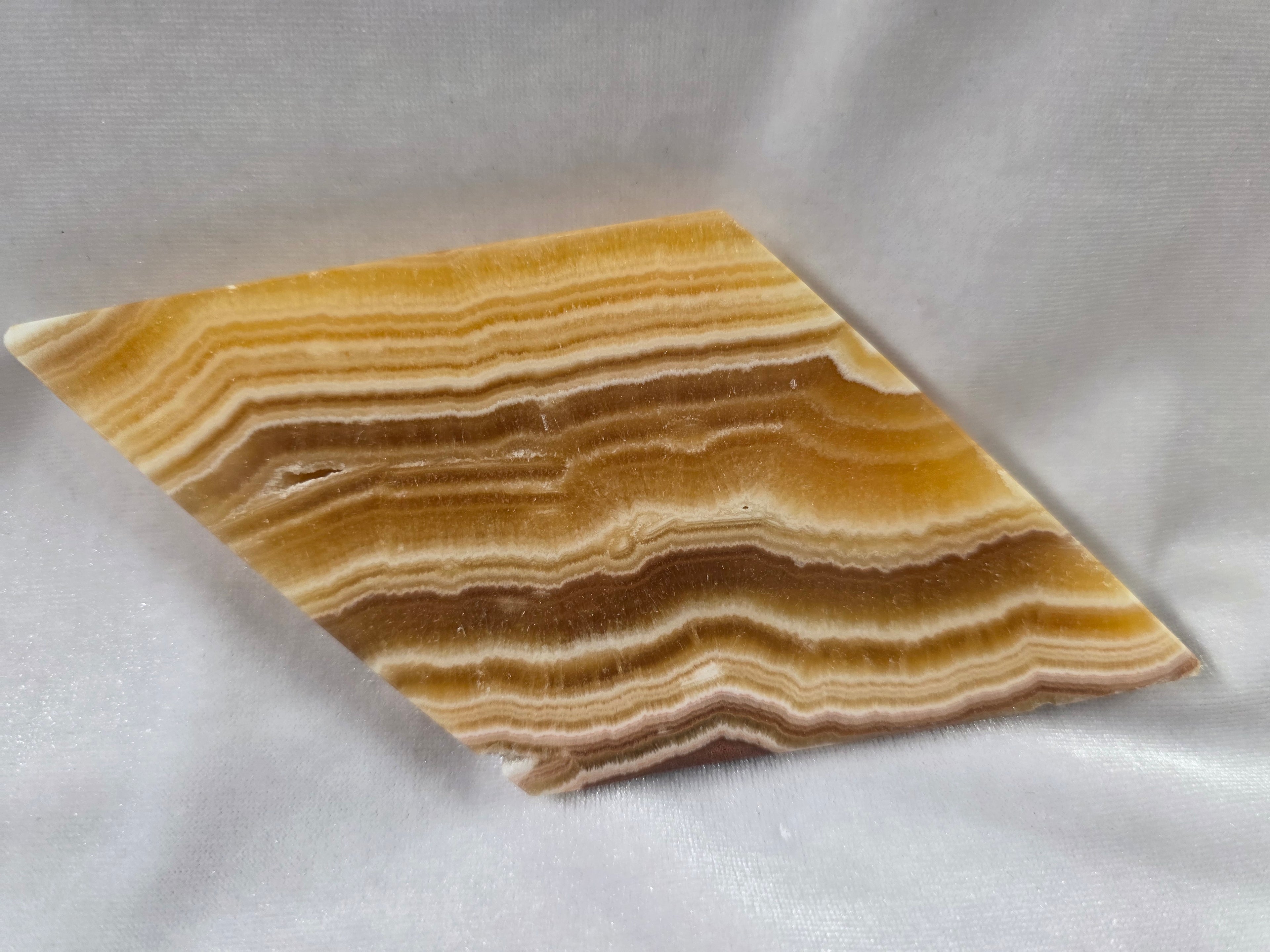 Yellow Banded Calcite Rhombus