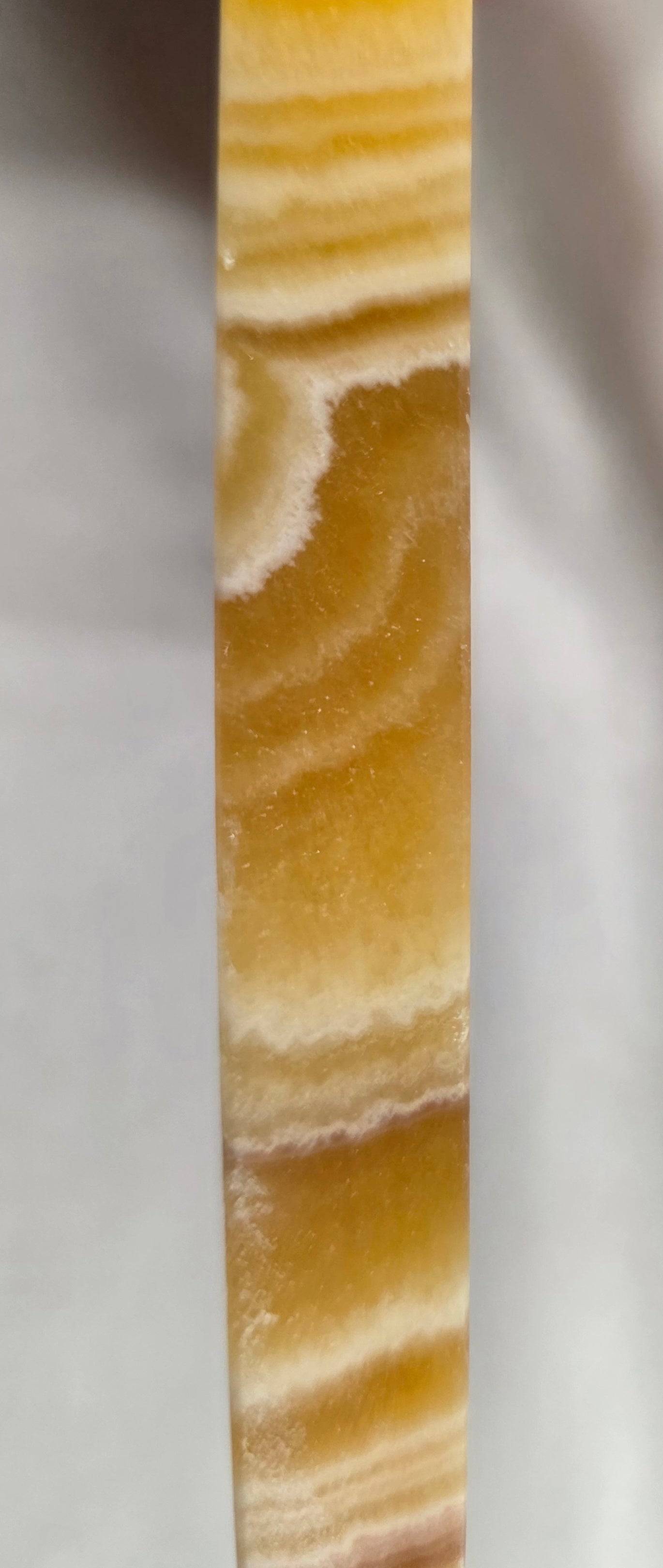 Yellow Banded Calcite Rhombus