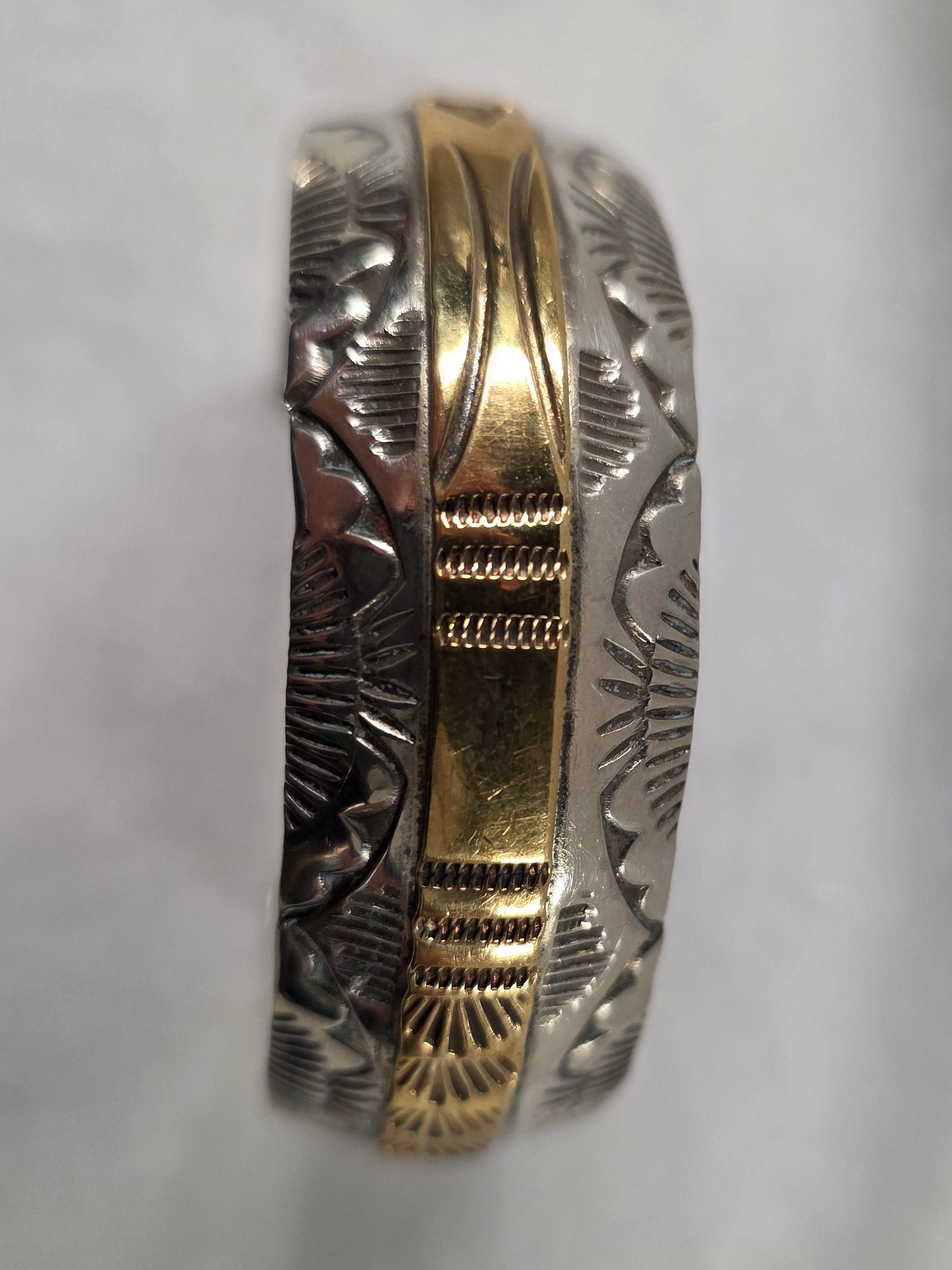 Vintage Silver & Brass Handmade Bracelet