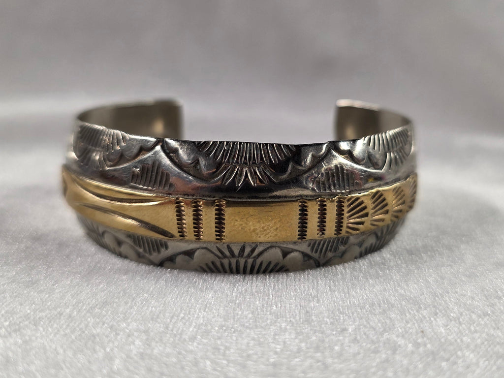 Vintage Silver & Brass Handmade Bracelet