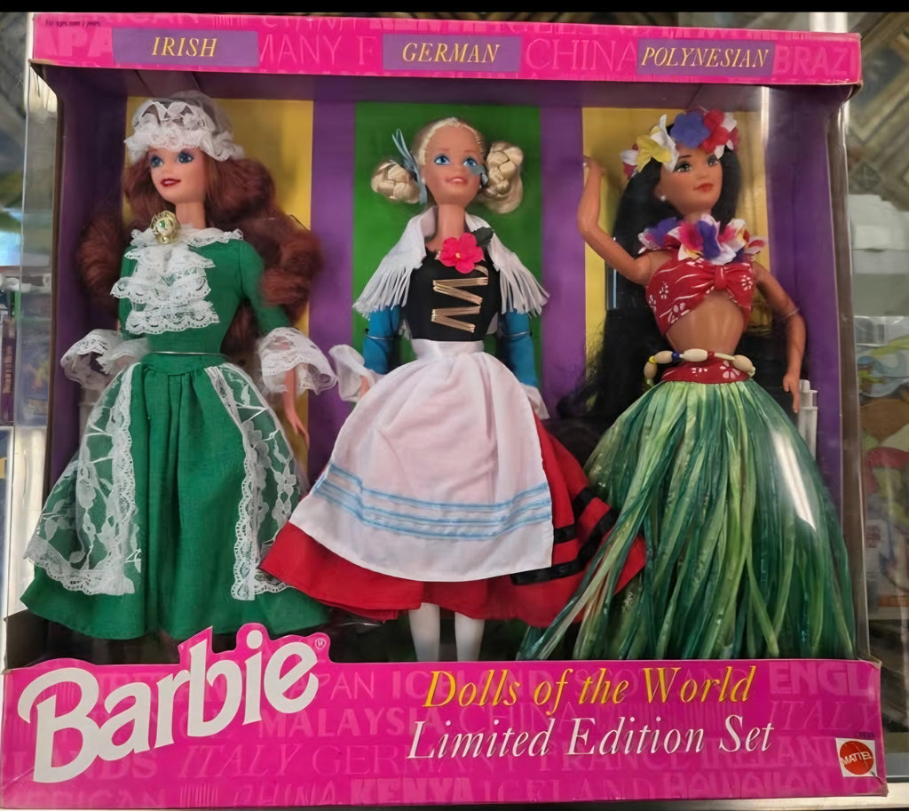 Barbie Dolls of the World – Limited Edition Set, featuring Irish, German, and Polynesian Barbie