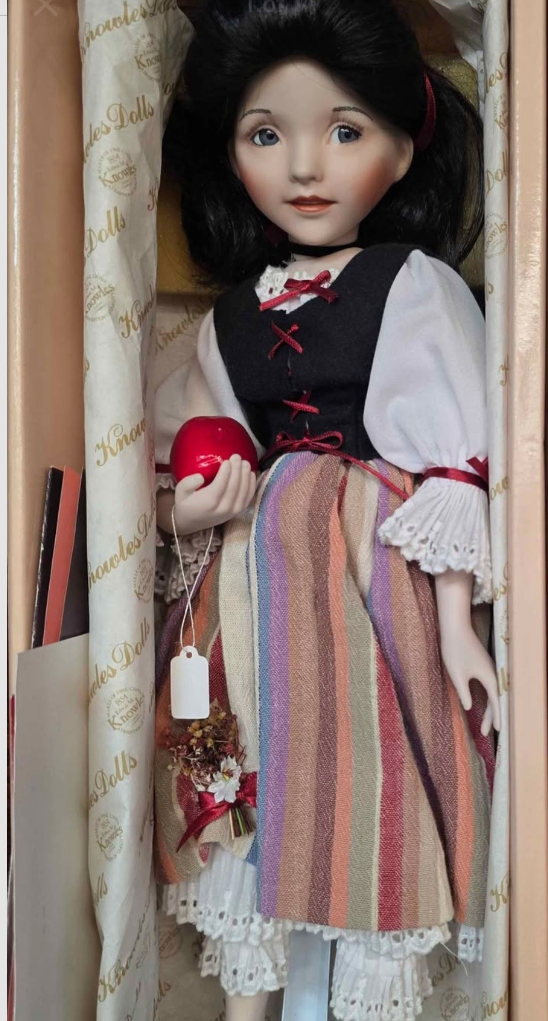 Knowles Fine China “Snow White” Doll w/ Apple Accessory