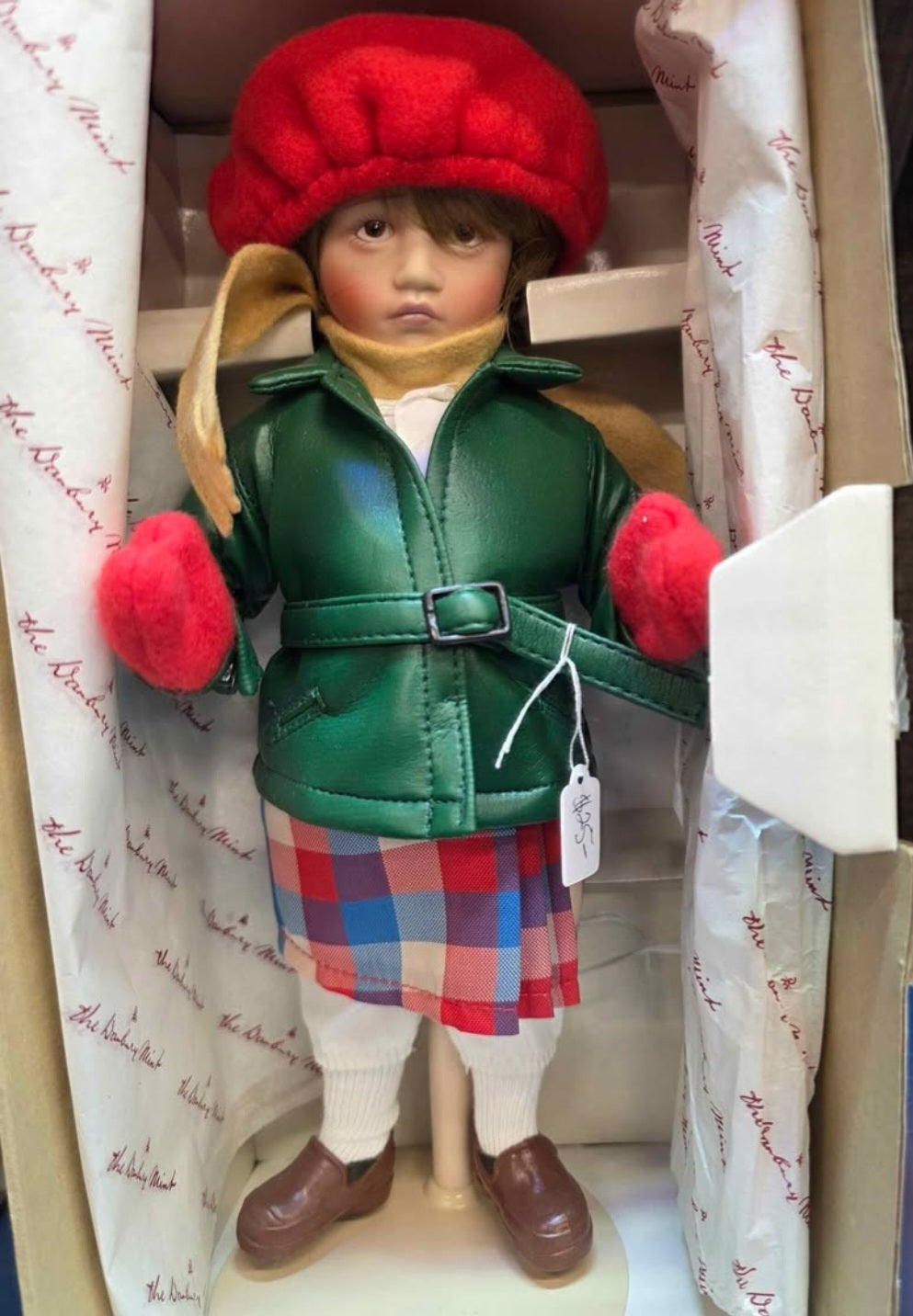 Norman Rockwell “Little Girl and Her Doll” Doll w/Stand