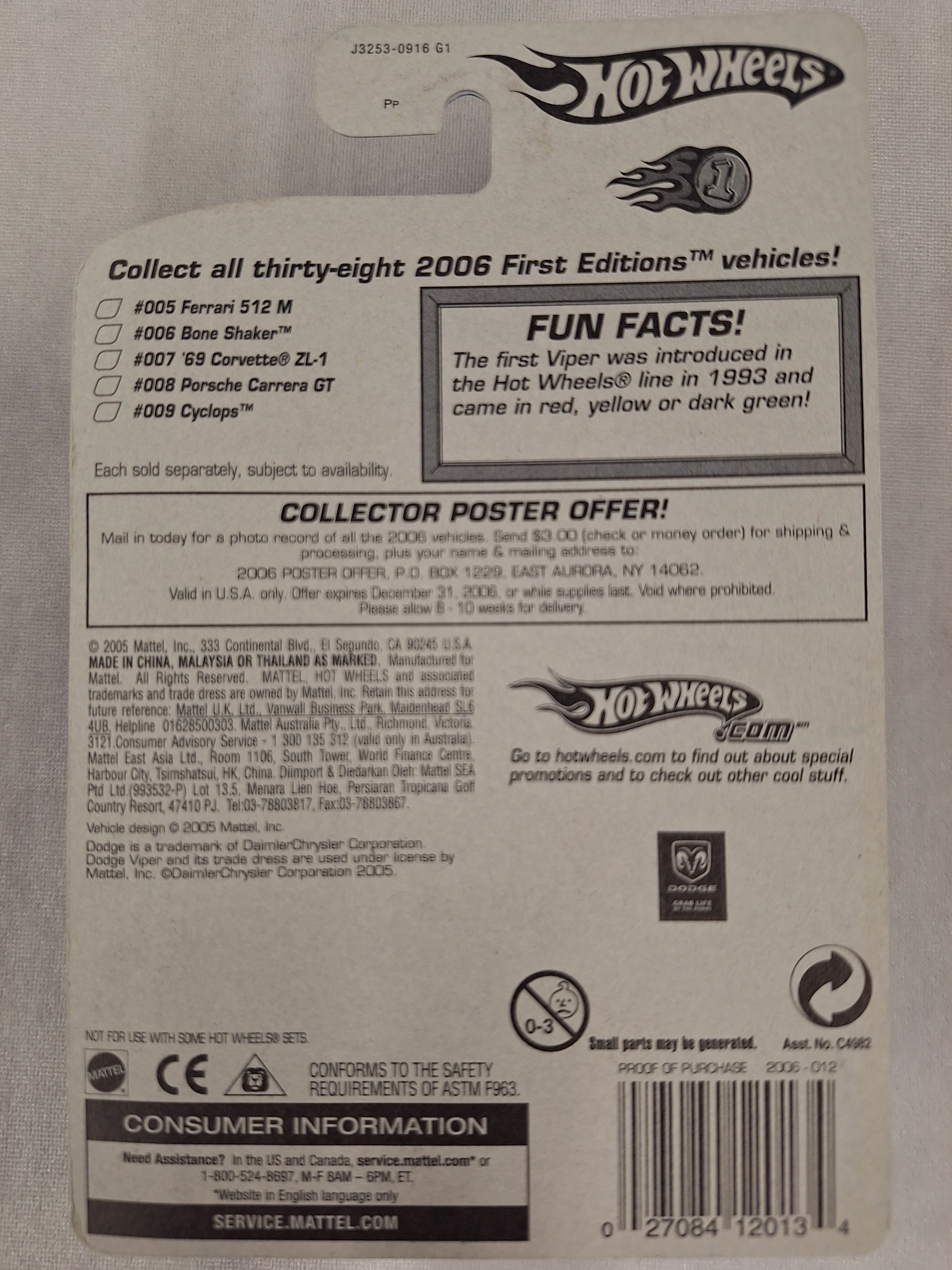 06 Dodge Viper Coupe 12/38 First Editions #12