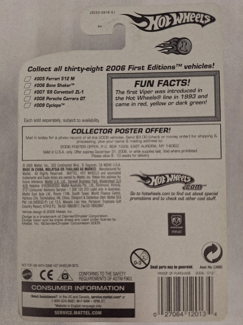 06 Dodge Viper Coupe 12/38 First Editions #12