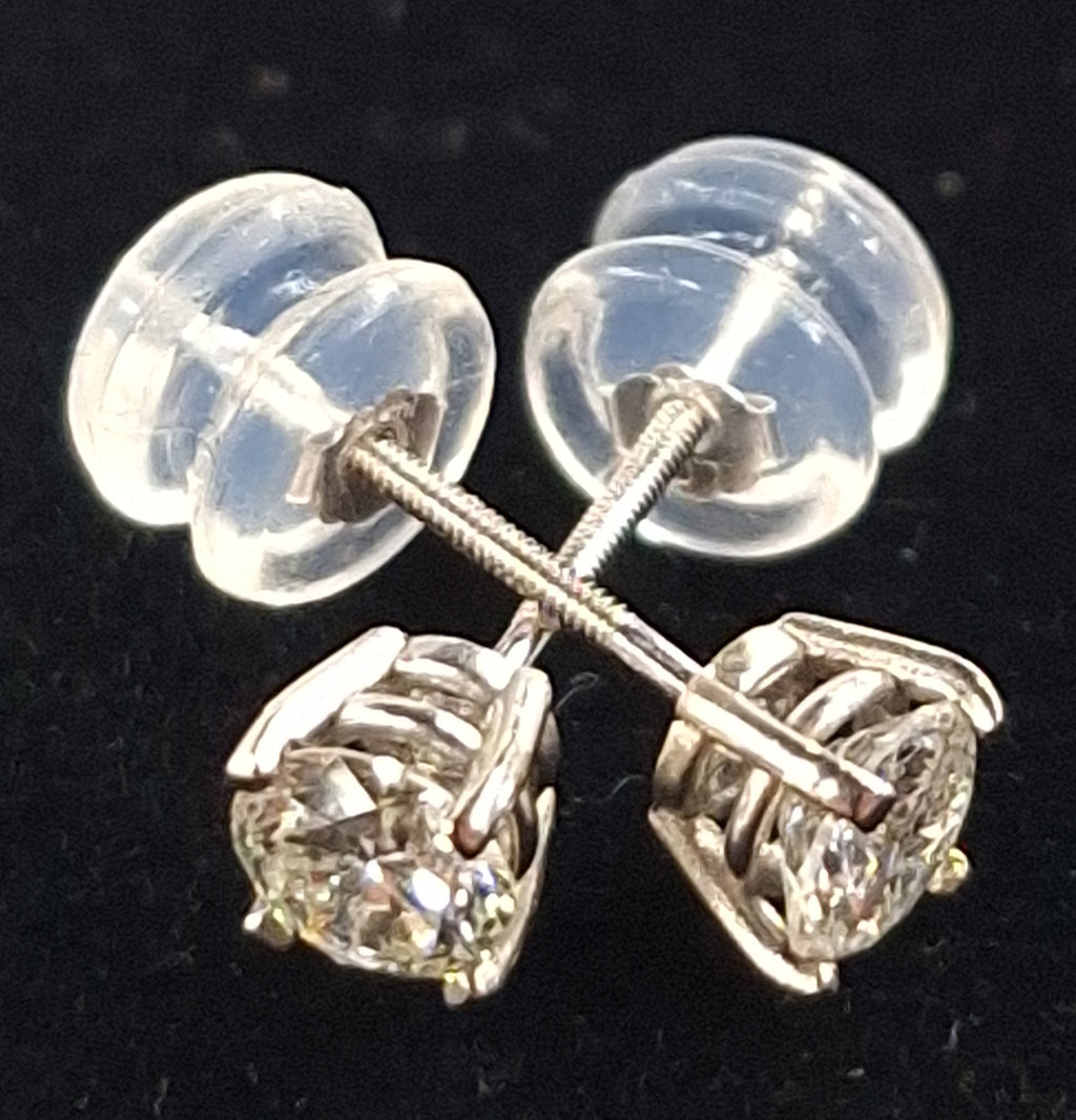 White Diamond Earrings .75 Carat