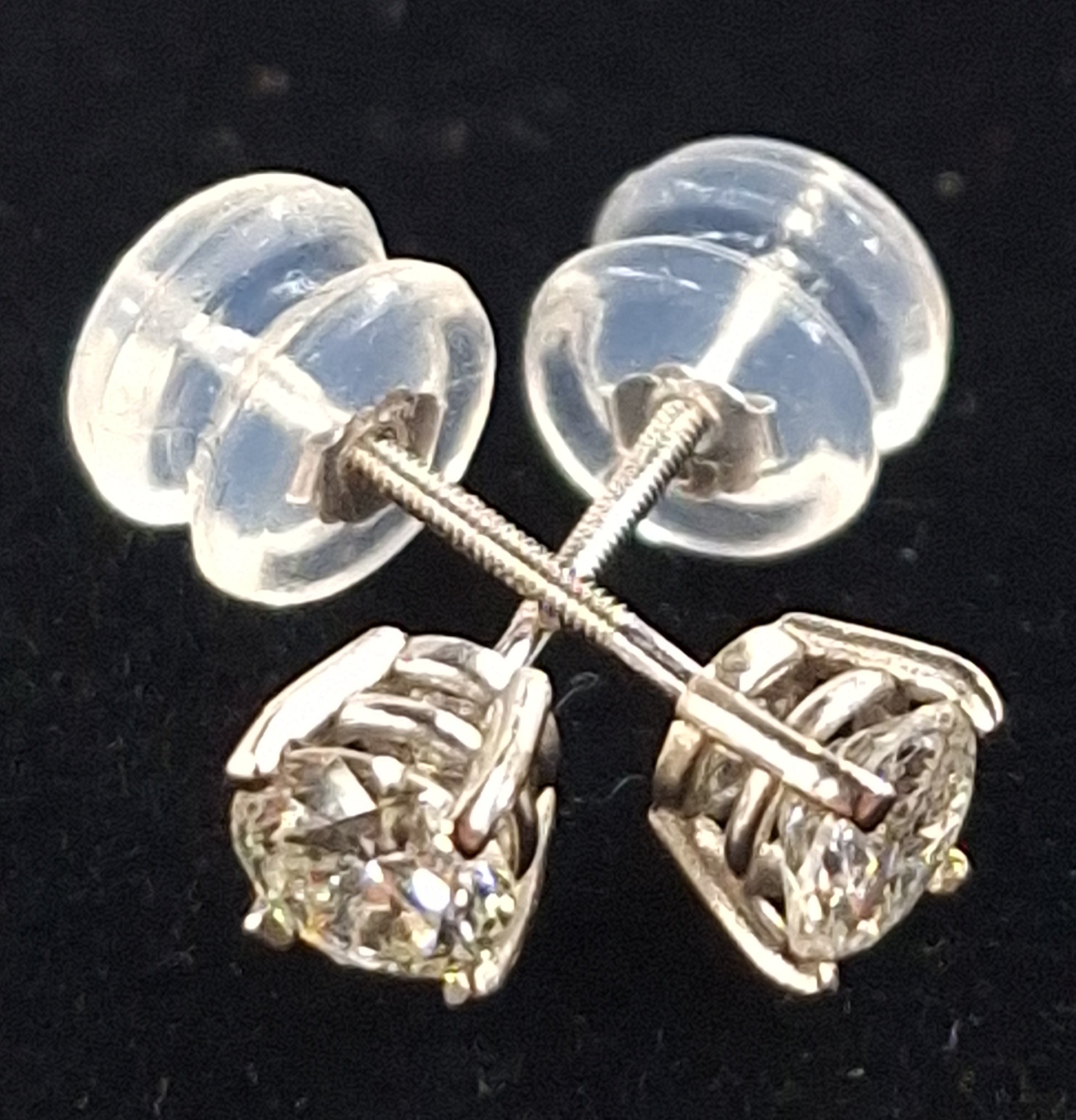 White Diamond Earrings .75 Carat