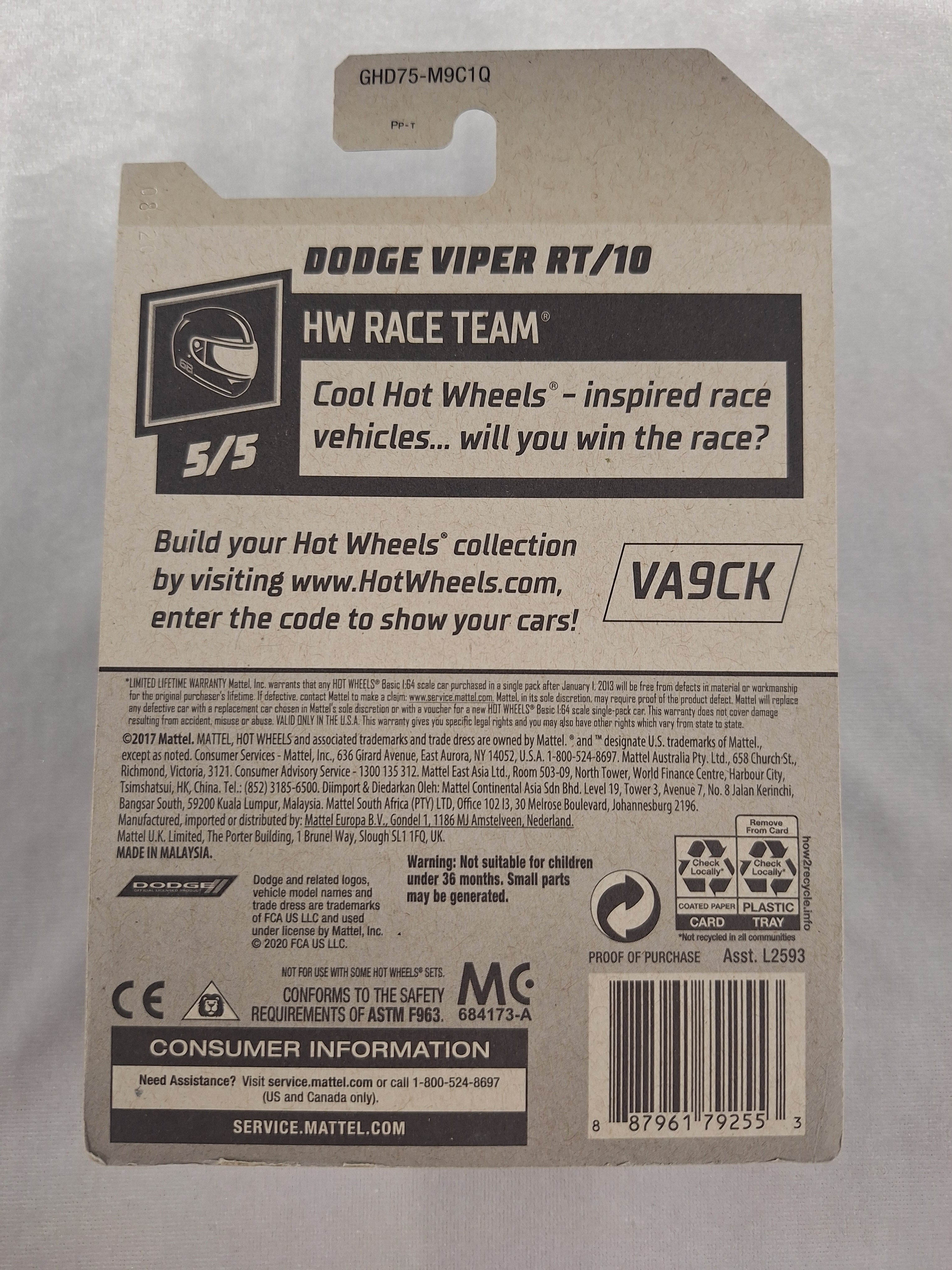 Dodge Viper RT/10 5/5 Race Team 245/250
