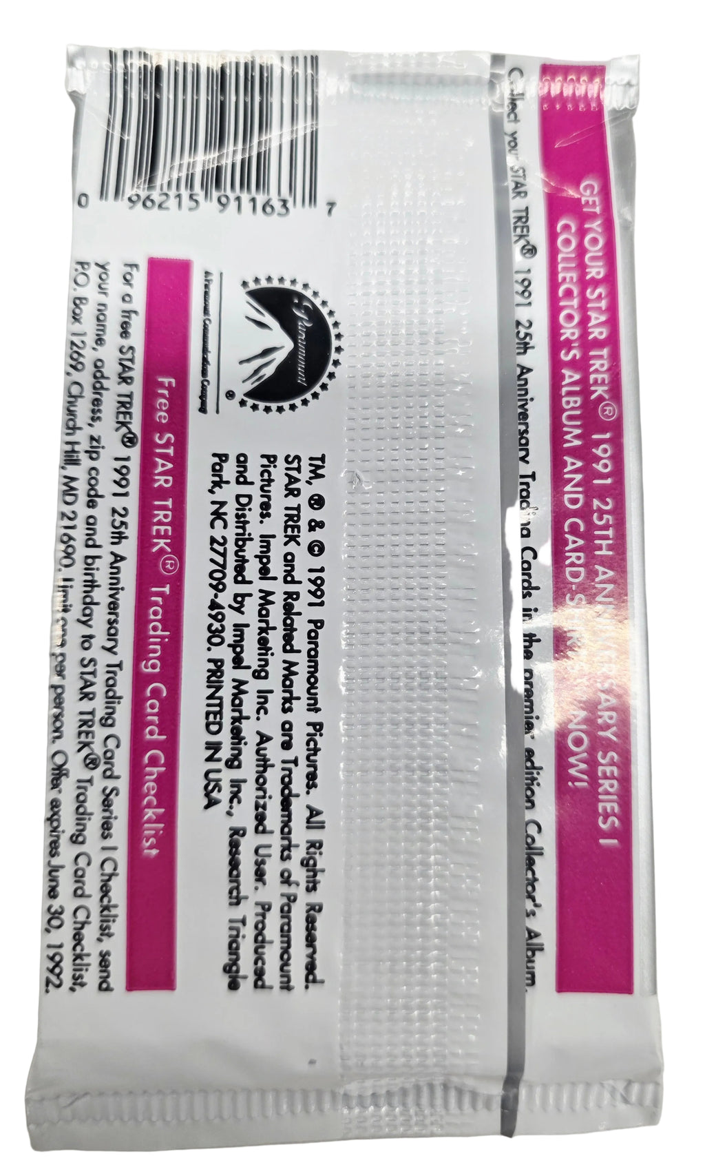 1991 Star Trek The Next Generation 25th Anniversary Cello Pack