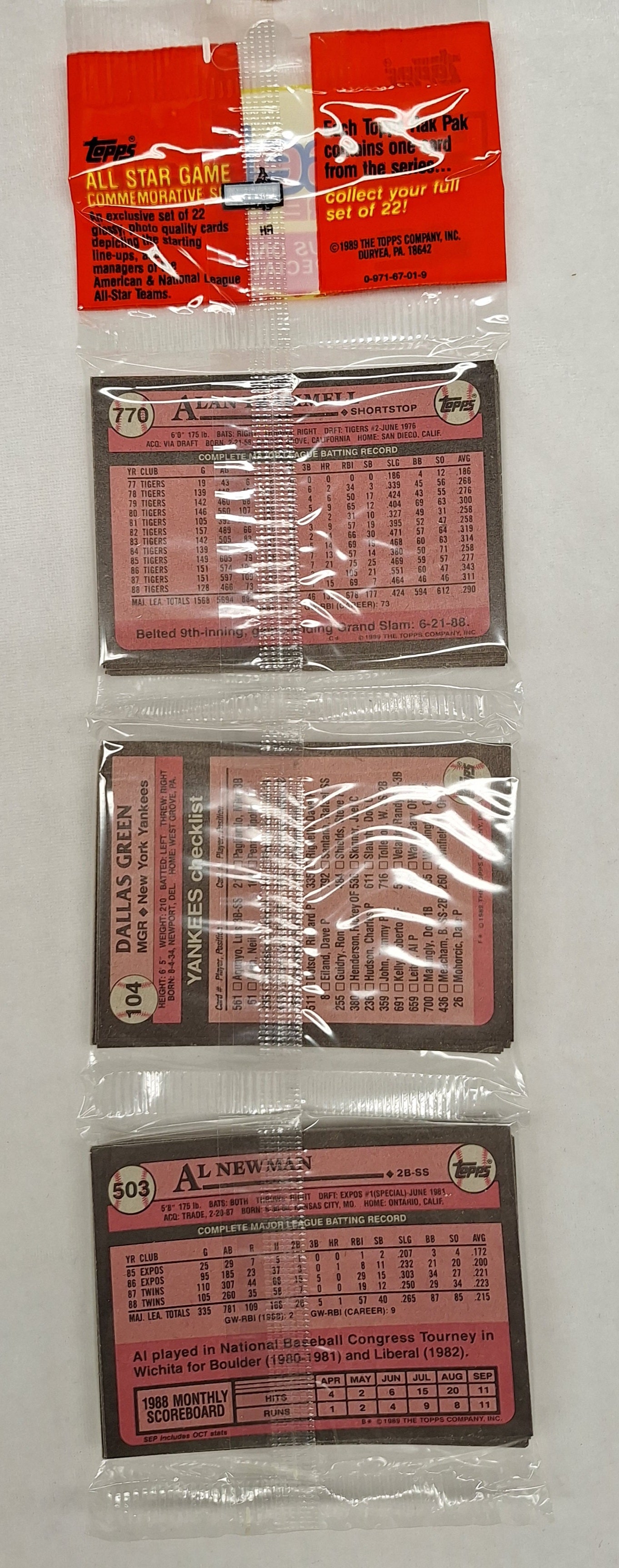 1989 Topps Baseball Rack Pack