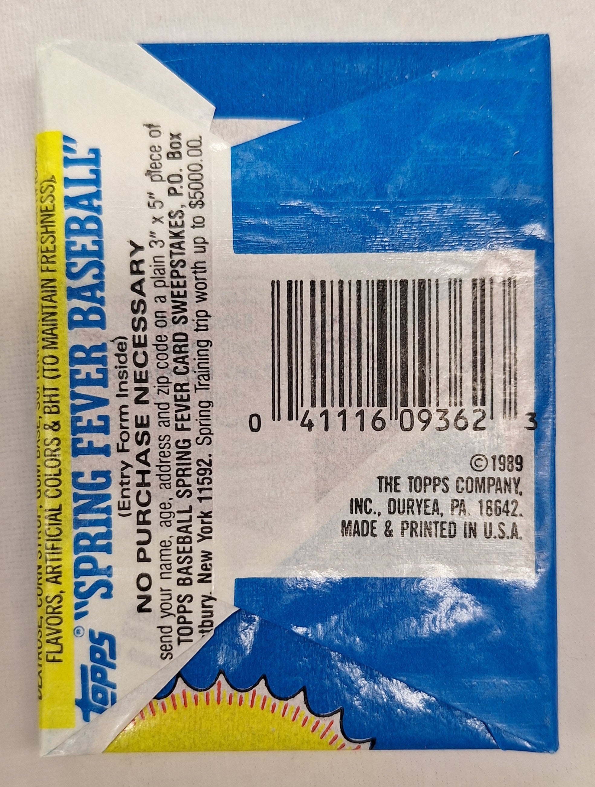 1989 Topps Baseball Wax Pack