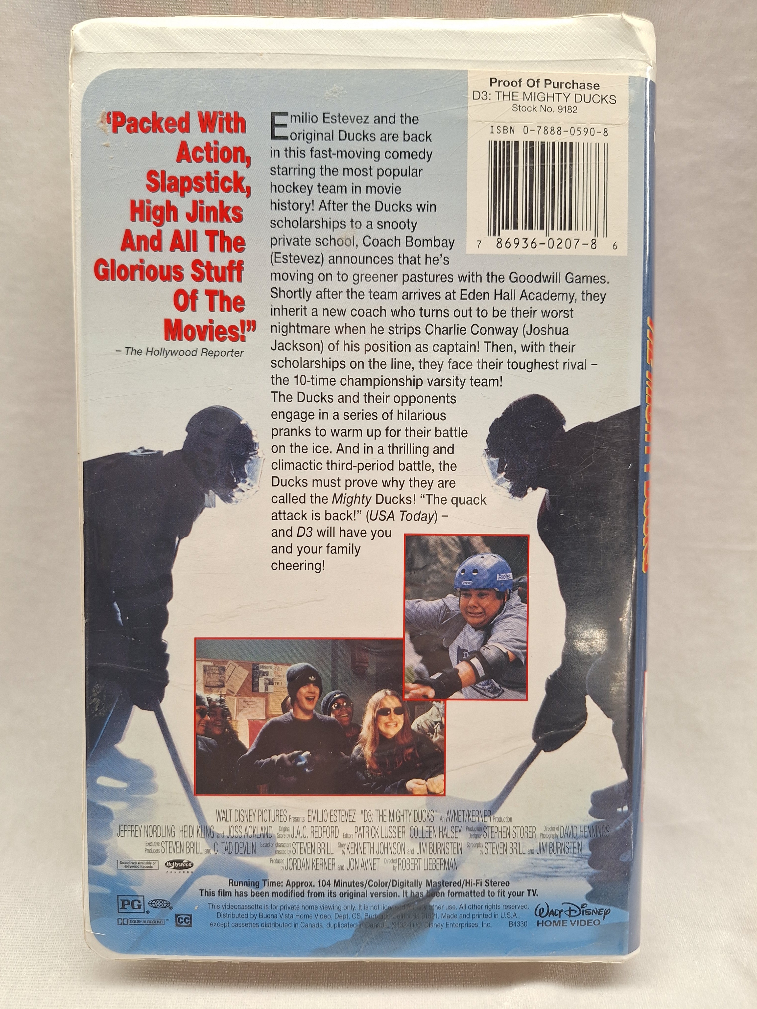 D3 The Mighty Ducks VHS