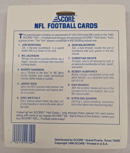 1990 Score Football 101 Card Blister Pack