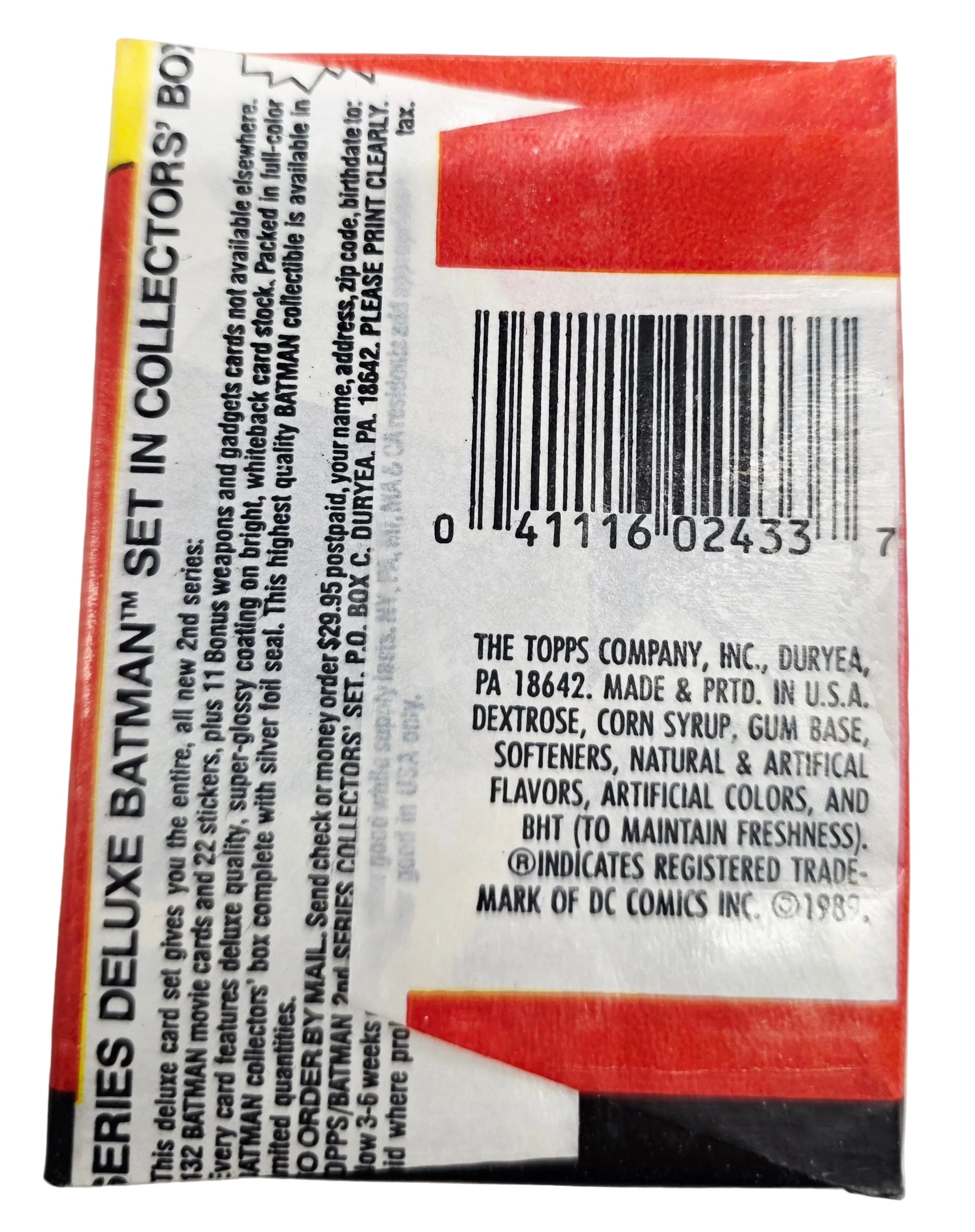 1989 Batman 2nd Series Wax Pack