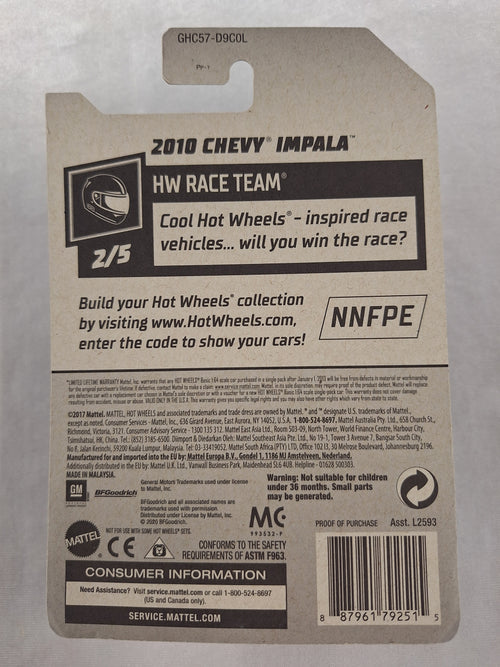 10 Chevy Impala 2/5 Race Team 209/250 Blue