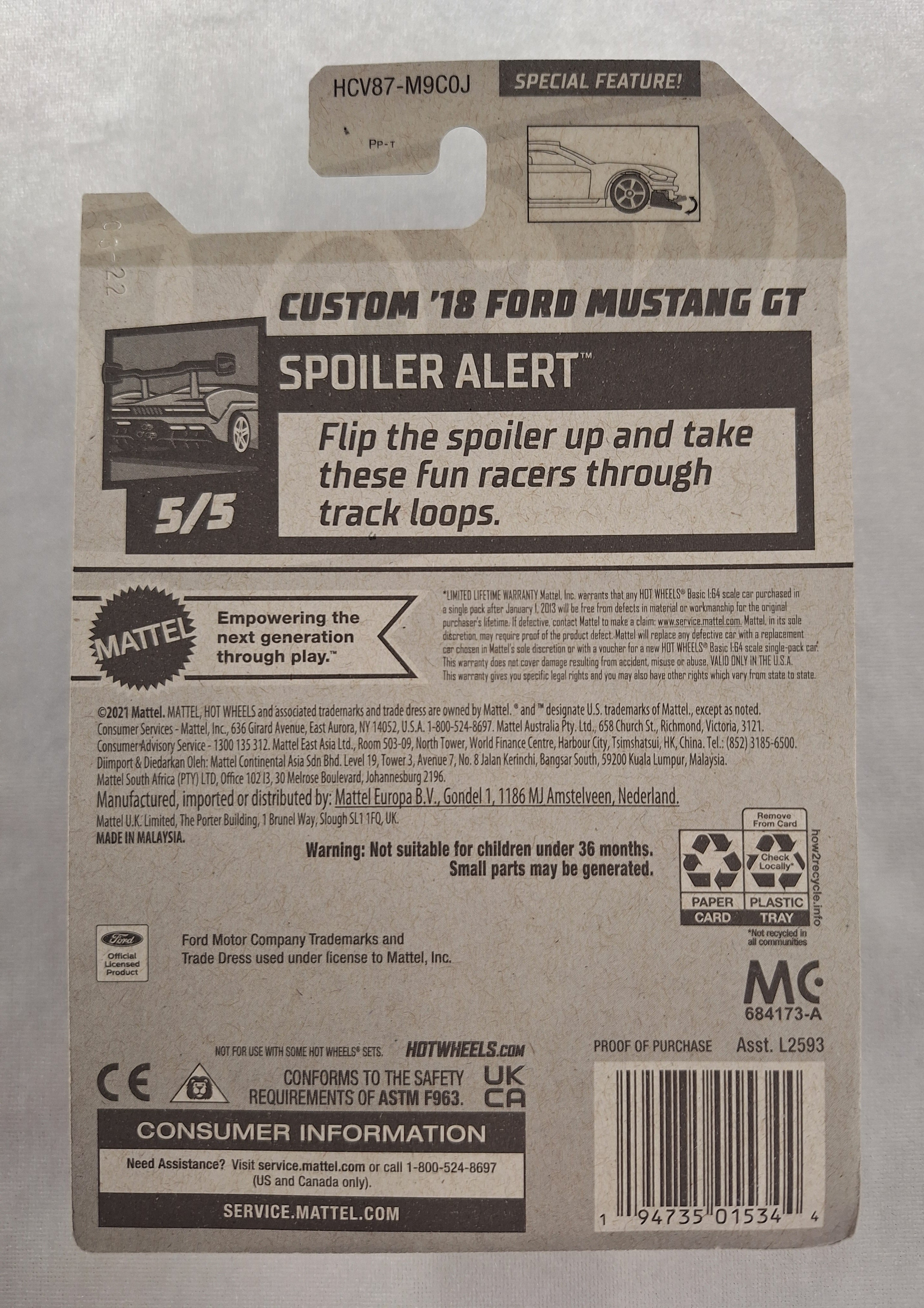 Custom 18 Ford Mustang GT 5/5 Spoiler Alert 175/250