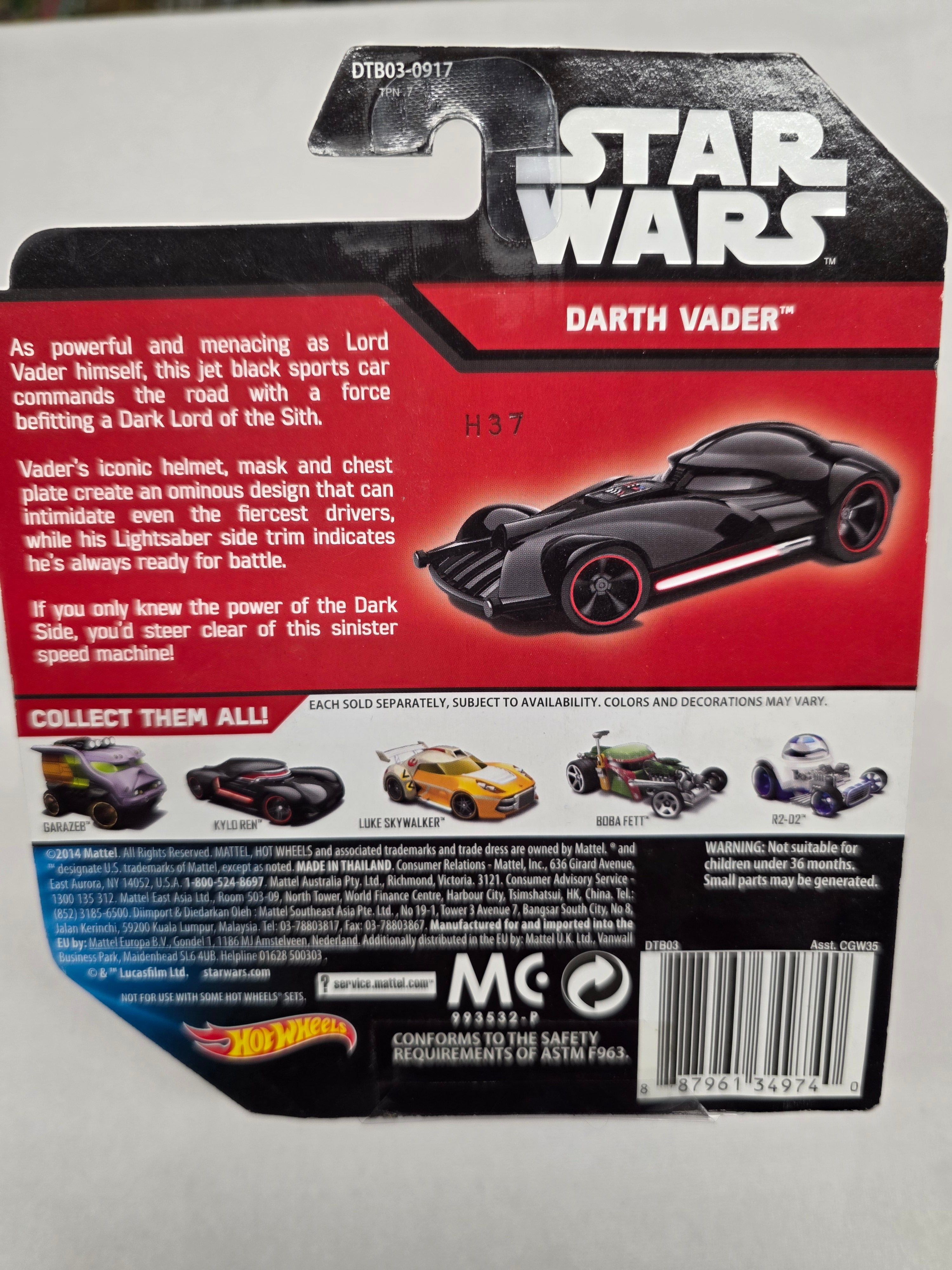 Star Wars Darth Vader Character Cars
