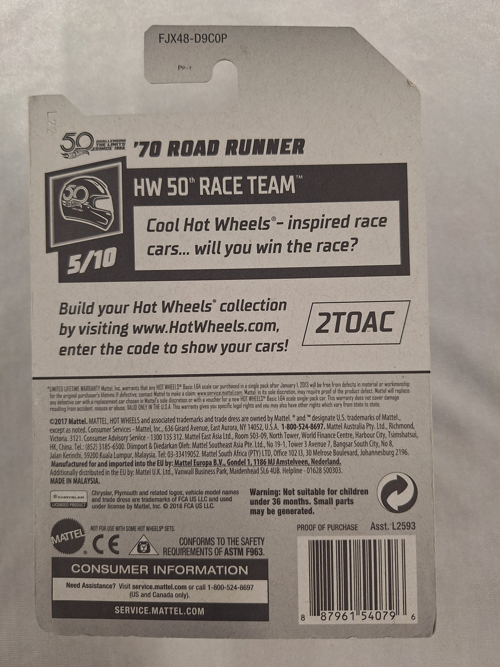 70 Road Runner 5/10 50th Race Team 308/365