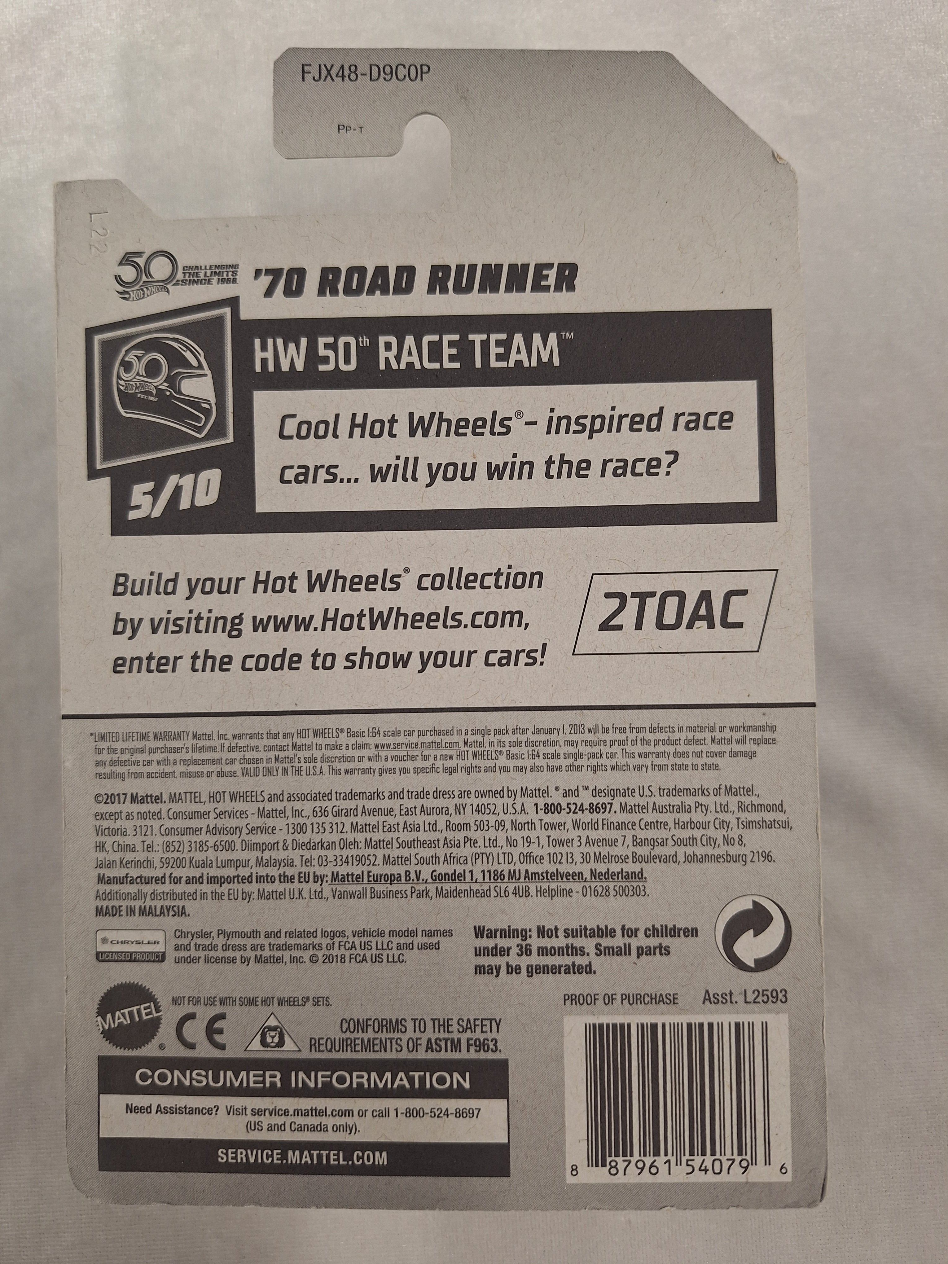 70 Road Runner 5/10 50th Race Team 308/365