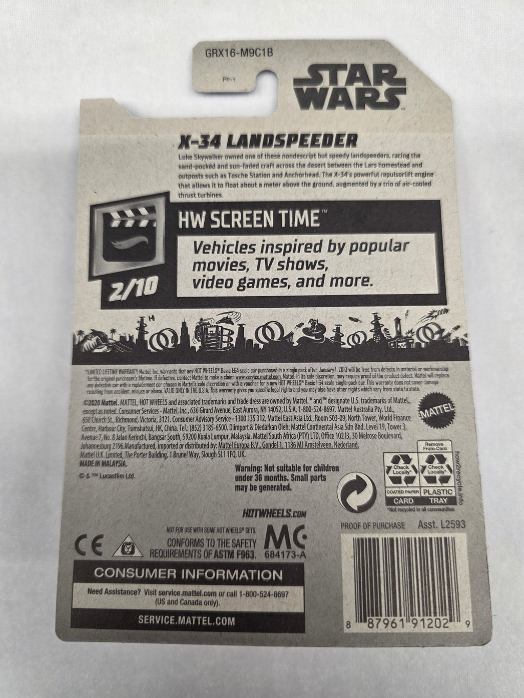 Star Wars X-34 Landspeeder Screen Time 12/250