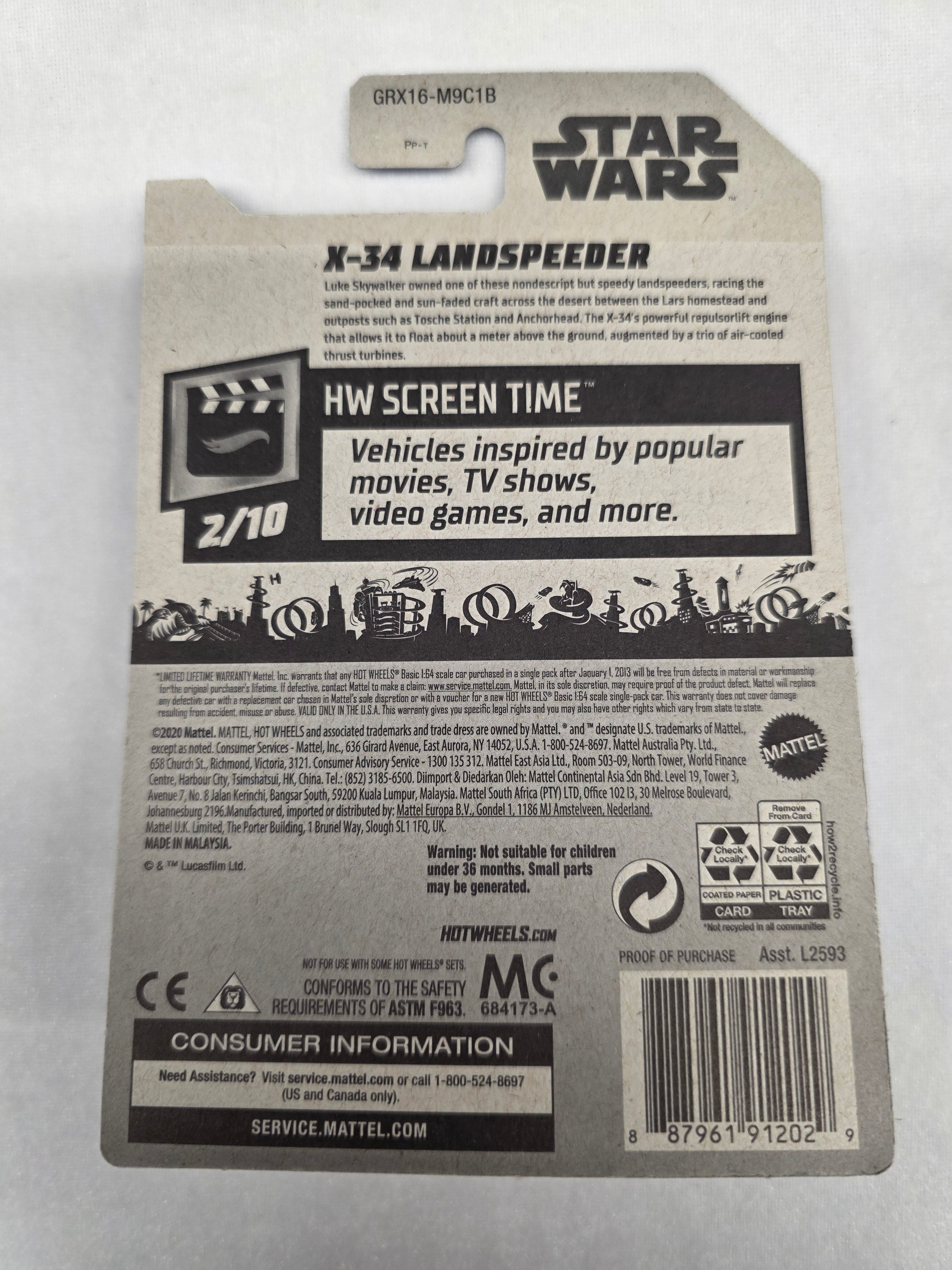 Star Wars X-34 Landspeeder Screen Time 12/250