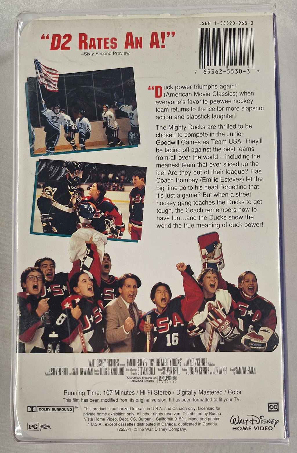 D2 The Mighty Ducks VHS