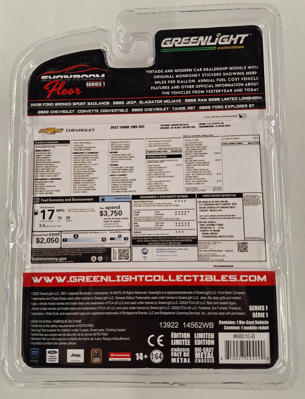 22 Chevrolet Tahoe RST Greenlight Showroom Floor Series 1