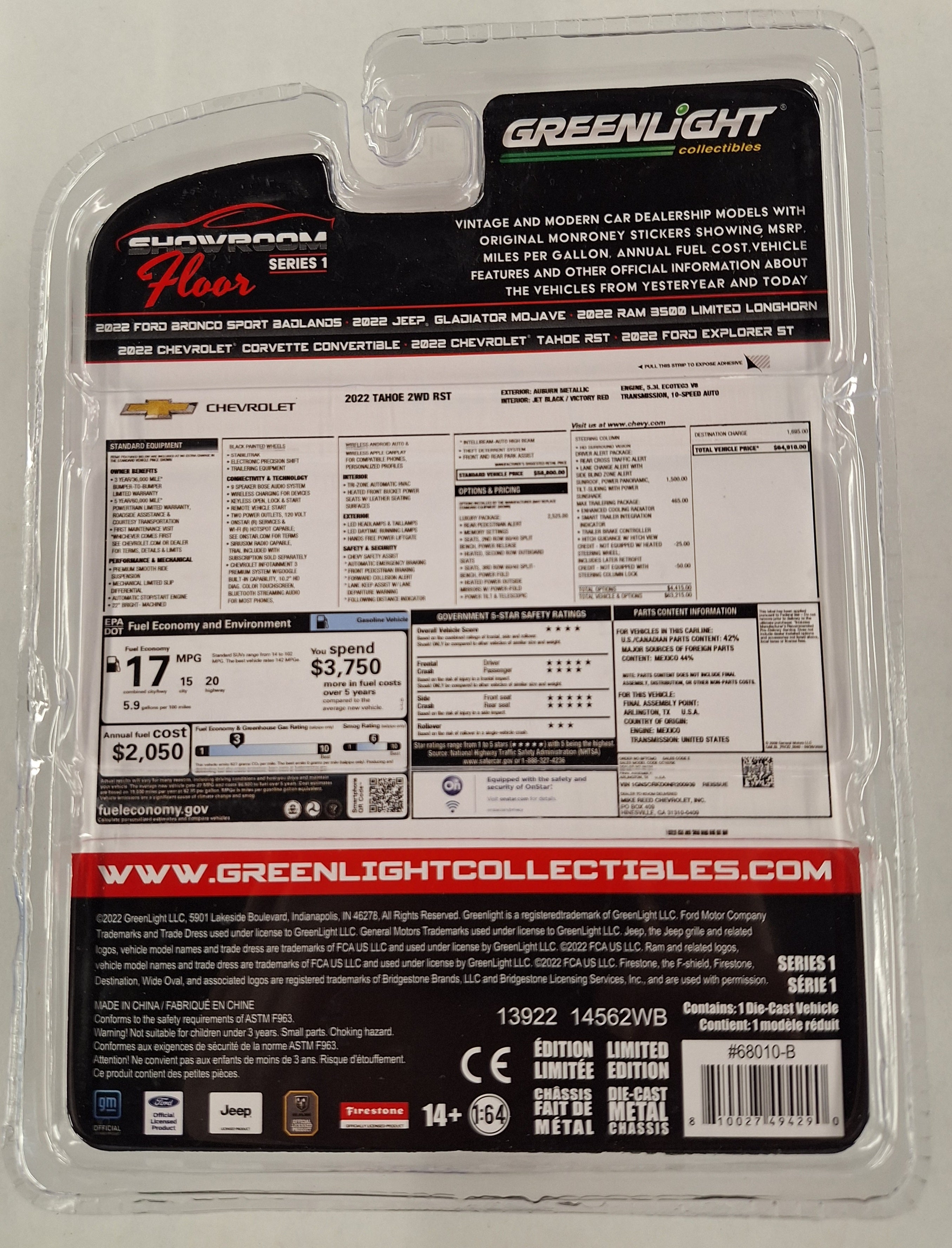 22 Chevrolet Tahoe RST Greenlight Showroom Floor Series 1