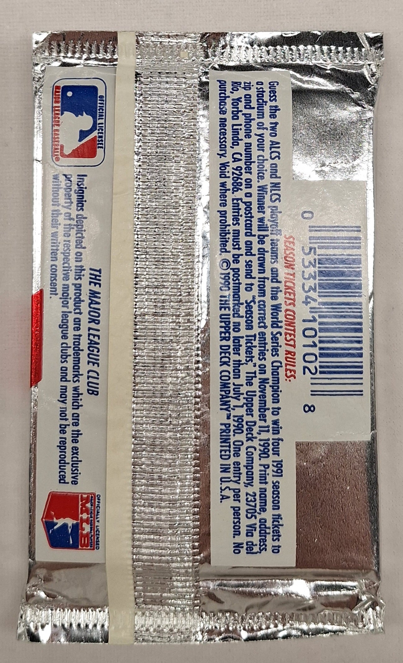 1990 Upper Deck Baseball Foil Pack