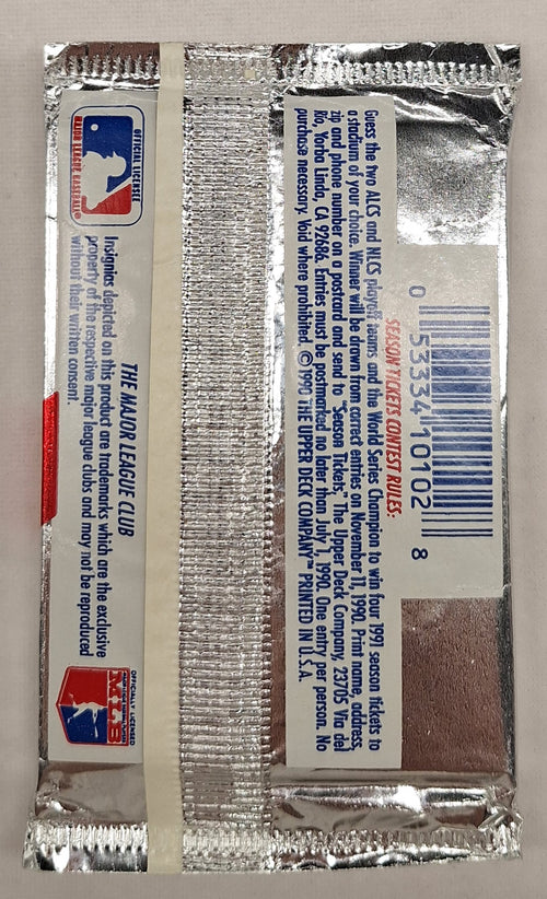 1990 Upper Deck Baseball Foil Pack