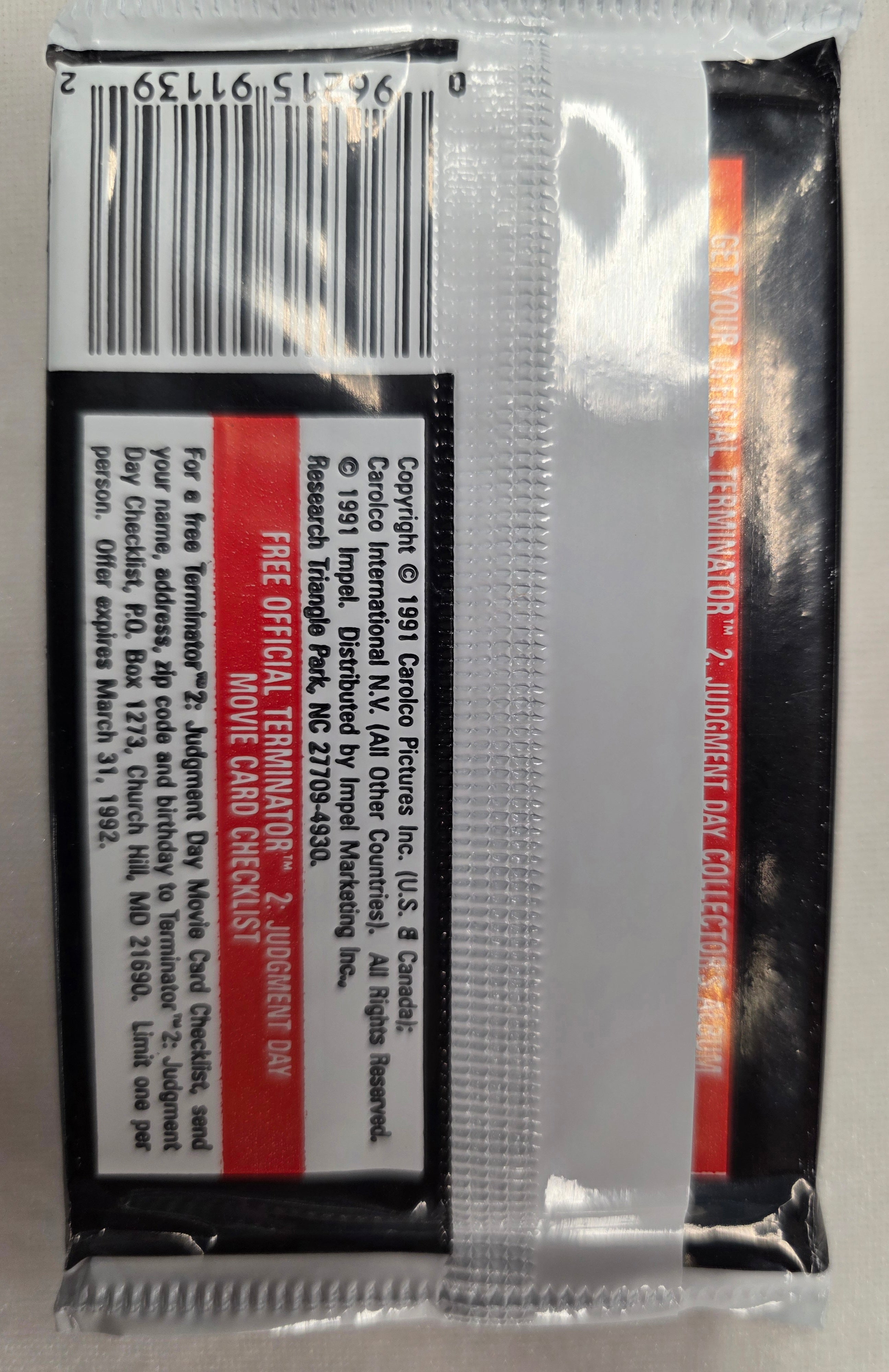 1991 Terminator 2 Judgment Day Cello Pack