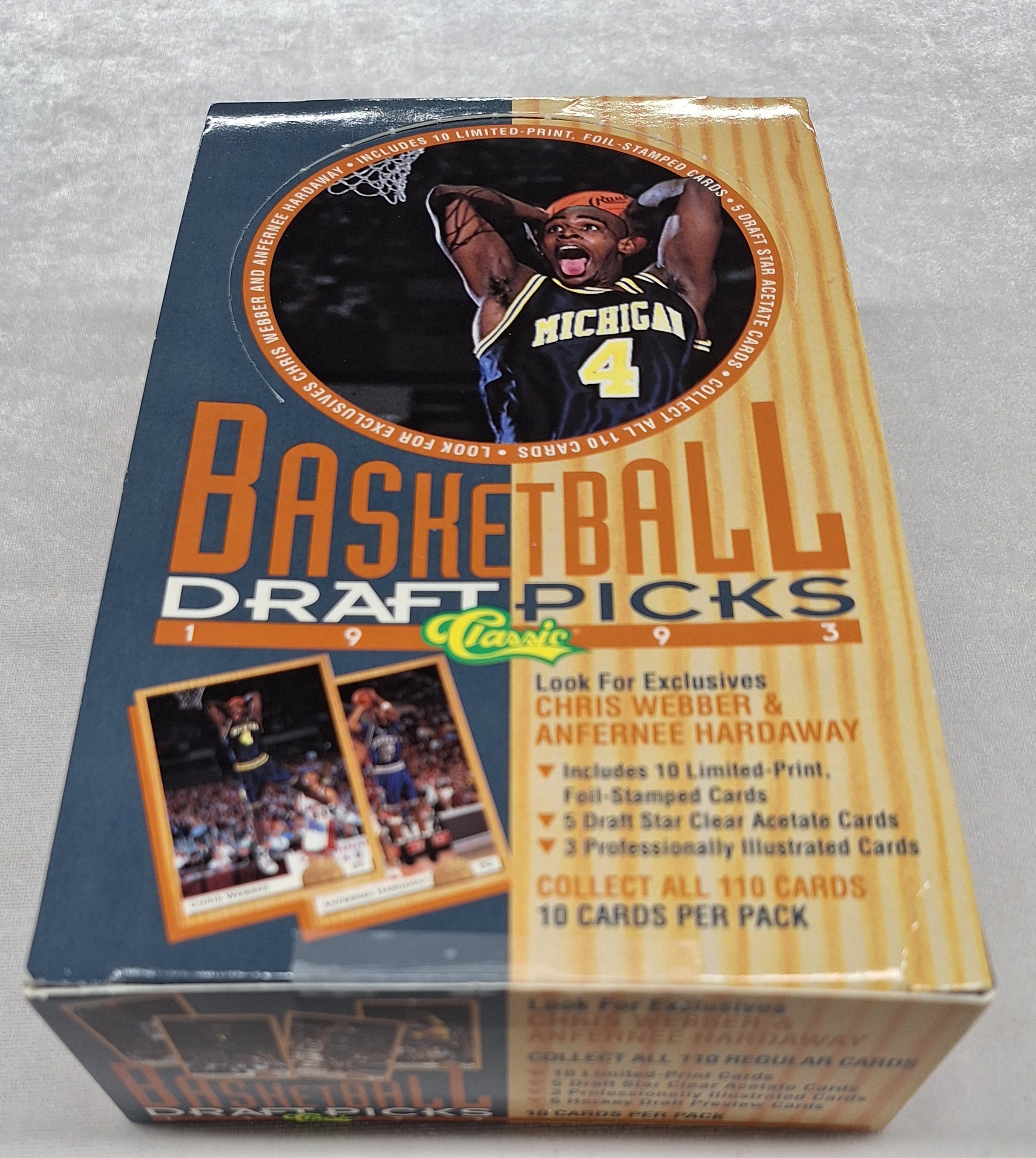 1993 Classic Basketball Draft Picks Box of 36 Cello Packs