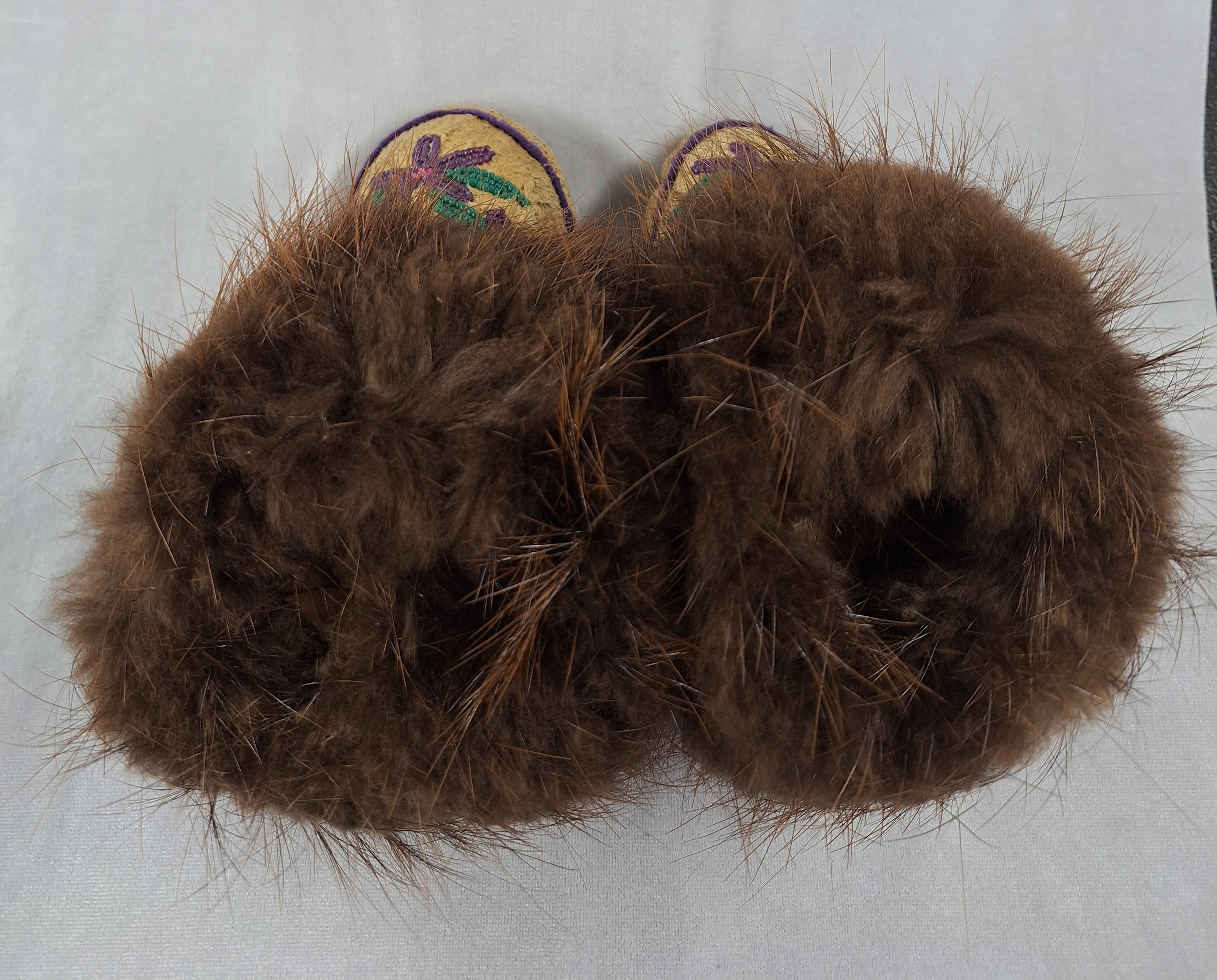 Handmade Alaskan Beaded Beaver Trim Mukluks Children's Size