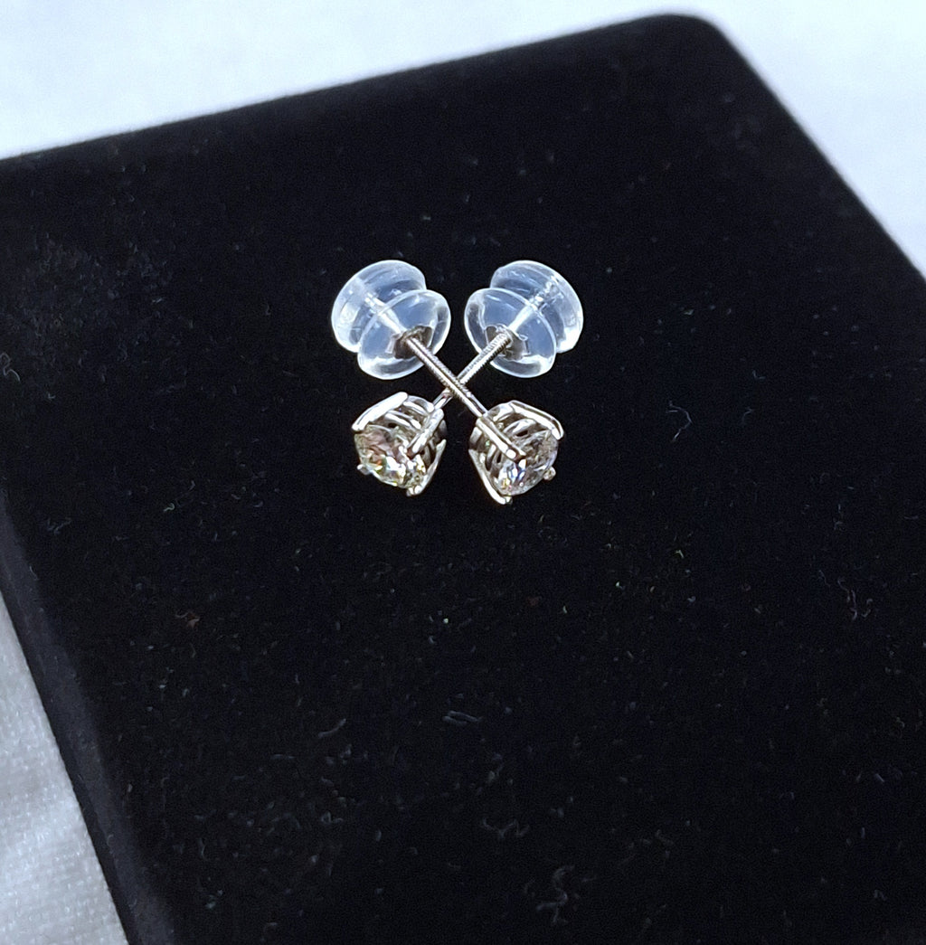 White Diamond Earrings .75 Carat