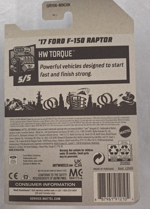 17 Ford F-150 Raptor 5/5 Torque 167/250 Gray